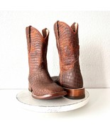 NEW Capitan CISCO Mens Cowboy Boots Size 8D Brown Leather Wide Square Toe 13" - $227.70