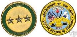 U.S. ARMY THREE STAR LIEUTENANT  GENERAL CHALLENGE COIN - $34.99