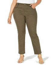 Style&amp;co. Ladies Plus Size Jeans Tummy-Control Slim-Leg Deep Moss Green 24W - £30.66 GBP