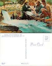 South Dakota(SD) Rockerville Three Men Panning Gold in Stream Vintage Postcard - £7.02 GBP