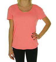 allbrand365 designer Womens Draped Cutout Back Tee Color Neon Punch Size XS - £17.34 GBP