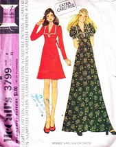 Teen&#39;s High Waisted Dress Vintage 1973 Mc Call&#39;s Pattern 3799 Size 9 - £9.43 GBP