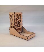 Gears Dice Tower and Tray Yellow Acrylic Window COMPACT DESIGN Laser Cut... - $29.69