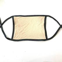 Bamboo Face Mask with String Ties - Beige with Black Trim - £5.46 GBP