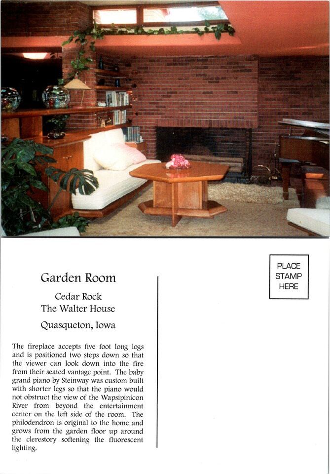Iowa Quasqueton Garden Room Walter House Indoor Plants Brick Wall VTG Postcard - $9.40