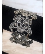 Chunky &amp; Ornate Bracelet / Bangle Dark Silver Tone - Some Rust - $9.99