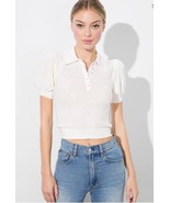 2025 NWT AUTHENTIC Alice + Olivia RAMONA POINTELLE POLO KNIT in white $395 - $264.87 CAD