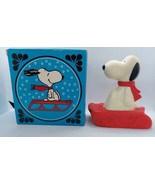 Vintage Avon Snoopy&#39;s Snow Flyer Bubble Bath w/Box 1972 Sled Empty  - £11.34 GBP