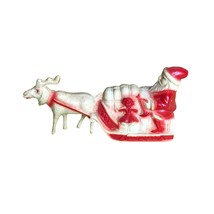 Vintage Irwin Celluloid Santa Sleigh Reindeer 1950&#39;s Christmas Decor Ornament To - £56.43 GBP