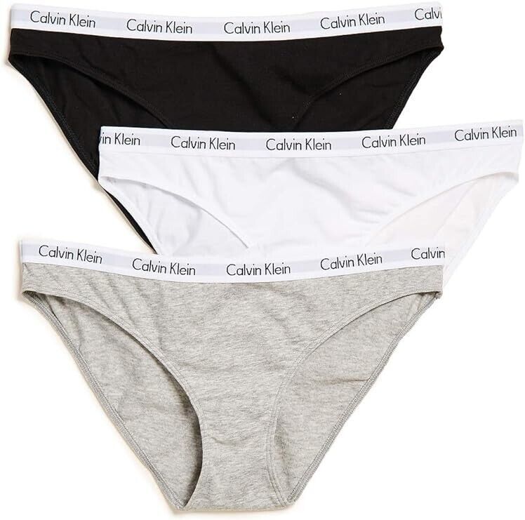 Calvin Klein Women's Carousel Logo Cotton Stretch Bikini Panties 3 Pack Large