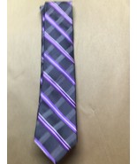 Michael Kors Neck Tie Black Purple White 100% Silk - $20.13 CAD