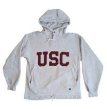 Vtg Russell Athletic Usc Trojans Ncaa Gray Embroidered Hoodie Sweatshirt Size M - £26.01 GBP