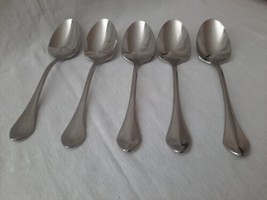 Oneida Capello Stainless Steel ~ Lot of 5 Place Oval Soup Spoons - £66.15 GBP