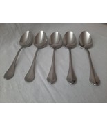 Oneida Capello Stainless Steel ~ Lot of 5 Place Oval Soup Spoons - £65.86 GBP