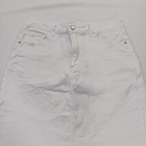 Shein Women’s White Cotton Blend Frayed Denim Skirt Size Large  image 10