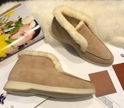 Winter Loafers for Women Men Real Suede Leather Warm Fashionable Ankle Bootie Ca - £147.71 GBP