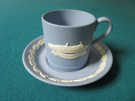 WEDGWOOD WEDDING DISH / COFFEE CUP &amp; SAUCER QUEEN ELIZABETH 2 3PCS BLUE ... - £97.51 GBP