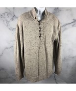 J.B. Holt Sweater Extra Large Adult Beige Ribbed Knit Button Pullover - $282.49 MXN