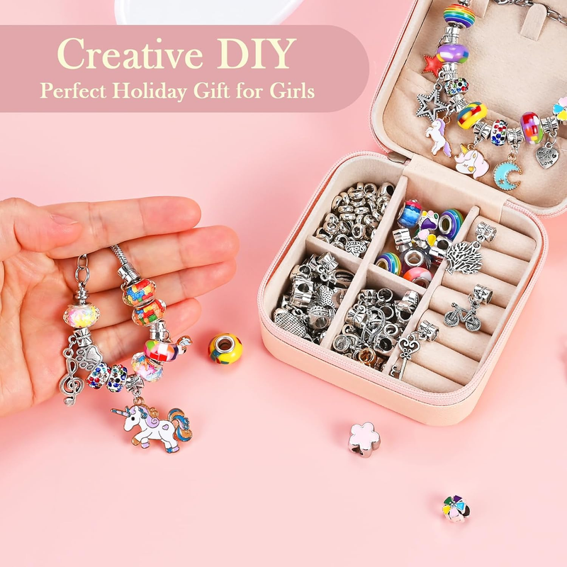 Charm Bracelet Making Kit for Girls Ages 3-12 | 165 Pcs Jewelry Making Kit Suppl Item image 3
