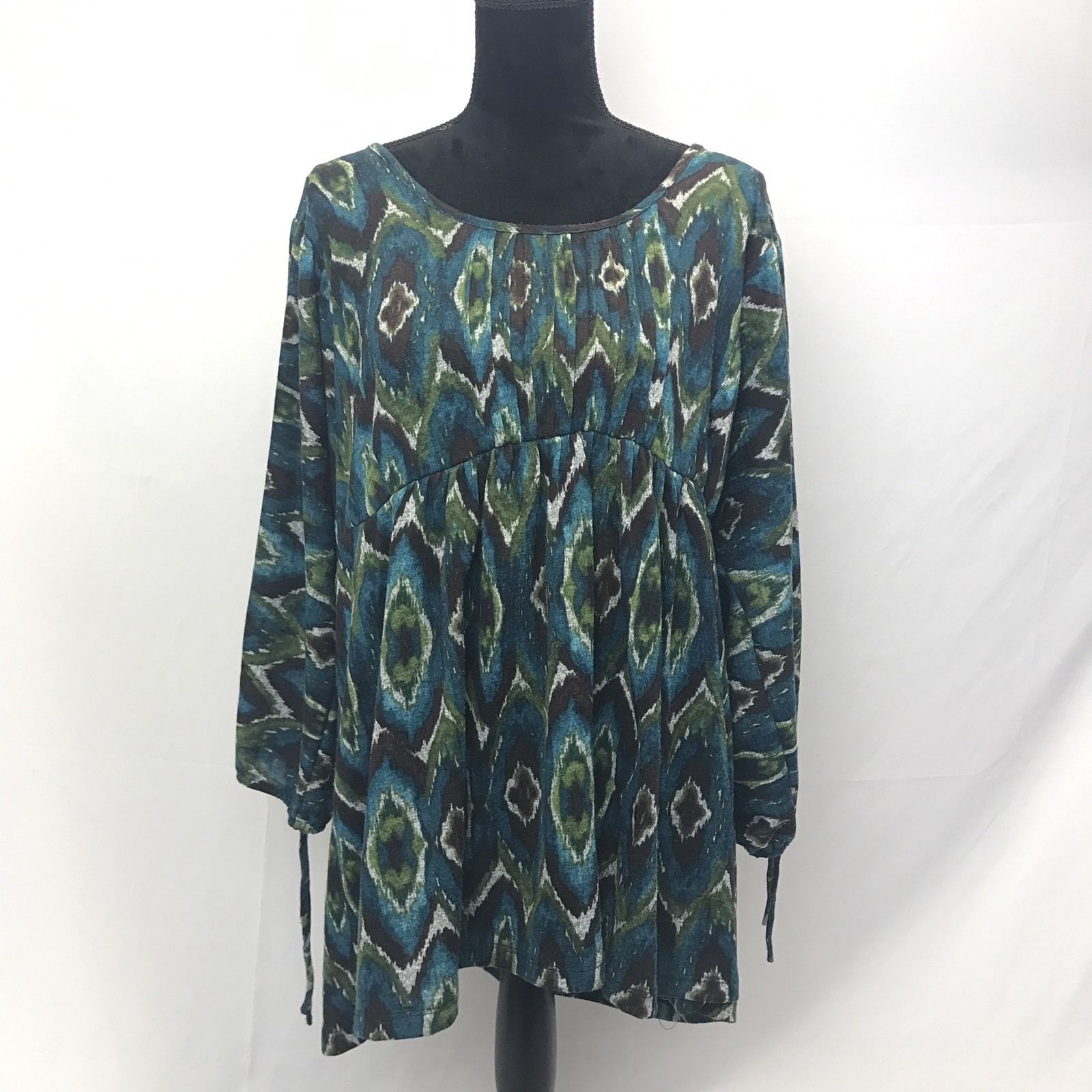 Cato Womens Size 18/20W  Top Shirt Blouse Blue/Green Dress Shirt - $12.10