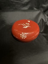 Vintage Urushi Rice Bowls Made Of Red Lacquered Wood Japan - £16.57 GBP