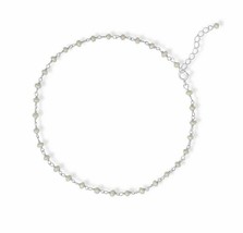 9.5&quot;+1&quot; Cultured Freshwater Pearl Bead Anklet Foot Chain Bracelet 14K White GP - £85.86 GBP