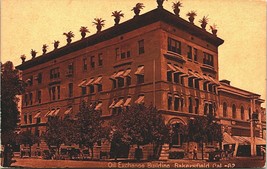 Sepia View Oil Exchange Building Bakersfield California CA 1910s Postcard - £10.60 GBP