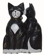 Large Size Handmade Carved Wood Cats Lovers Tabby Siamese Persian Americ... - $27.66