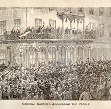 General Garfield Addressing The Public 1881 Wood Engraving Victorian DWFF7 - £31.59 GBP