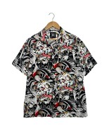 Ed Hardy Shirt Mens Medium Black Button Up Death Before Dishonor Skulls ... - $37.61