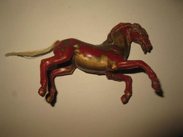 (MX-5) vintage Red Plastic toy Horse w/ String Tail for Miniature Cowboys - £15.98 GBP