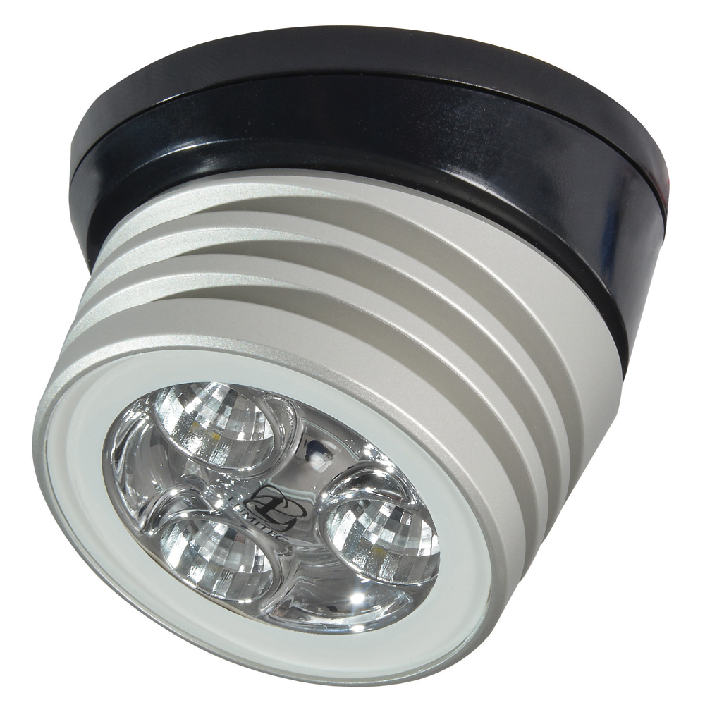 Lumitec Zephyr LED Spreader/Deck Light -Brushed, Black Base - White Non-Dimming  - $138.07