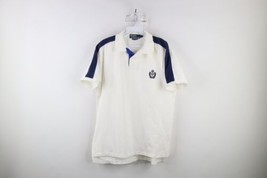 Vintage 90s Ralph Lauren Mens Large Custom Fit Spell Out Tennis Polo Shirt White - £63.12 GBP