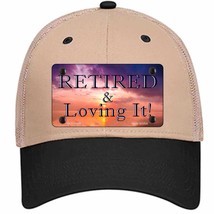 Retired and Loving It Novelty Khaki Mesh License Plate Hat - $28.99