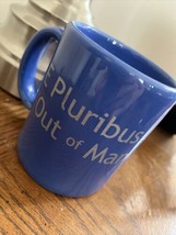 E Pluribus Umum Out of Many, Coffee Mug 4” Tall Blue Made In USA EUC - £23.29 GBP