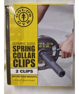 Spring Collar Clips For Olympic Sized Barbell 2 Clips By Gold&#39;s Gym NIB - £15.68 GBP