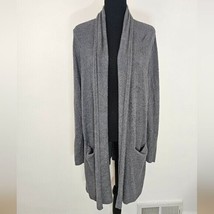 Barefoot Dreams Bamboo Chic Lite Grey Open Front Long Sleeve Cardigan Sw... - $31.88