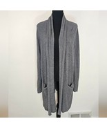 Barefoot Dreams Bamboo Chic Lite Grey Open Front Long Sleeve Cardigan Sw... - $43.74 CAD