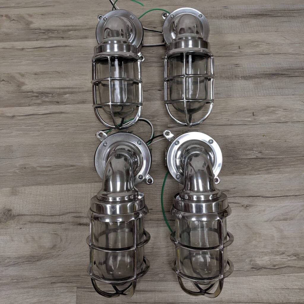 Vintage Wall Light – Daeyang Aluminium Nautical Passageway Lamp Set of Four - $219.19