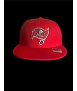 Vintage Tampa Bay Buccaneers Hat Reebok Fitted Size 7 3/8 Red Flat Brim ... - $374.72 MXN
