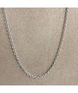 Women&#39;s 18k White Gold Cable Chain Necklace 17.60 Inch, 1.8 mm Width, Ha... - £430.80 GBP