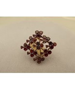 Victorian Genuine Natural Bohemian Garnet Shamrock Pin (#J301) - £257.19 GBP