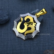 Om Aum Men&#39;s Exclusive 916 Fancy Gold Pendant, Mens Gift Diamond Cutting Pendant - £2,404.31 GBP