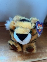Swibco Puffkins Small Chubby Orange Black &amp; White Plush Bengal TIGER Stu... - £6.02 GBP