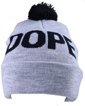 Dope Couture Grey Overt Cuff Pom Beanie Knit Winter Hat - $367.88 MXN