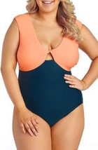 Raisins Curve Womens Gaia High Leg One Piece Swimsuit Color Multi Size 16W - £68.27 GBP