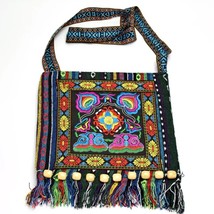 Hmong Vintage Chinese National Style Ethnic  Bag Embroidery Boho Hippie Tel Tote - £101.41 GBP