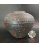 Handmade Redware Vase In Native-Style Sun Motif By Nathan Brassell, 4&quot;X3... - $675.75 MXN