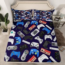 Gamer Fitted Sheet Twin Size Gaming Bed Set Boys Gamepad Bed Cover For Kids Teen - £40.08 GBP