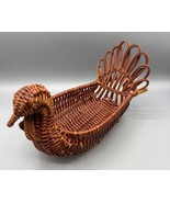 Wicker Rattan Turkey Basket Thanksgiving Decor  Roll Bread Rustic - $242.96 MXN